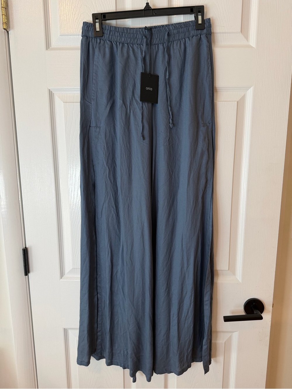 Onia Drawstring Wide-Leg Pants - Slate Blue